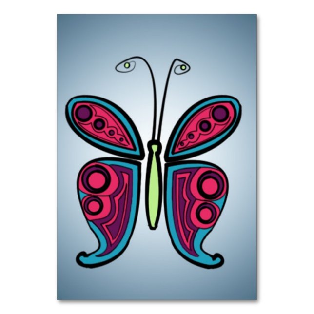 Butterfly illustration table number (Front)