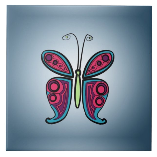Butterfly illustration tile (Front)