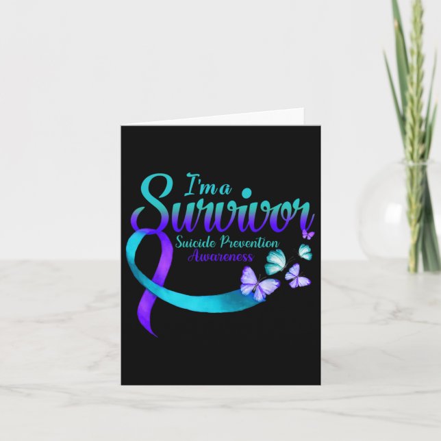 Butterfly I'm A Survivor Suicide Prevention Awaren Card (Front)