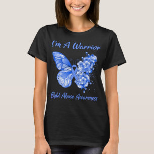 Butterfly I'm A Warrior Child Abuse Awareness T-Shirt