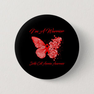 Butterfly I'm A Warrior Sickle Cell Anemia Awarene 2 Inch Round Button