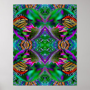 Butterfly In A Bubble Abstract Nature Art   Poster