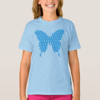 Butterfly in abstract print - shades of blue