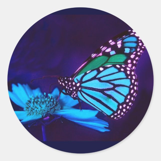 Butterfly in Blue Light Sticker (Front)