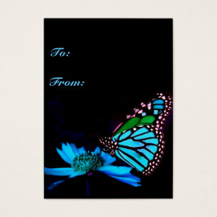 Butterfly in Blue Light -Vertical Gift Tag