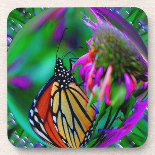 Butterfly In Bubble Nature Art Coaster Set