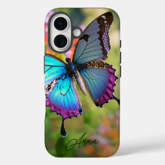 Butterfly in Flower Field Personalized iPhone 16 Case