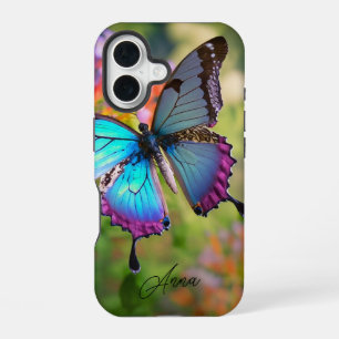 Butterfly in Flower Field Personalized iPhone 16 Case