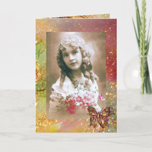 BUTTERFLY IN GOLD SPARKLES Photo Template