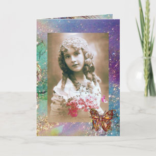BUTTERFLY IN GOLD SPARKLES Photo Template