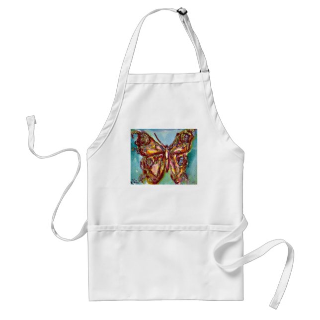 BUTTERFLY IN GOLD SPARKLES STANDARD APRON (Front)