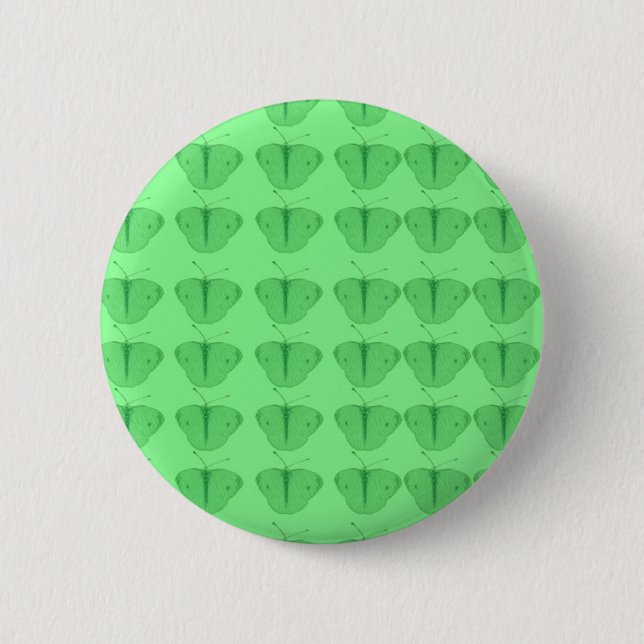 Butterfly in green 2 inch round button (Front)