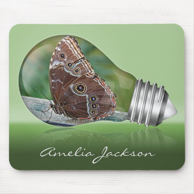 Butterfly in Light Bulb Mouse Pad (Front)