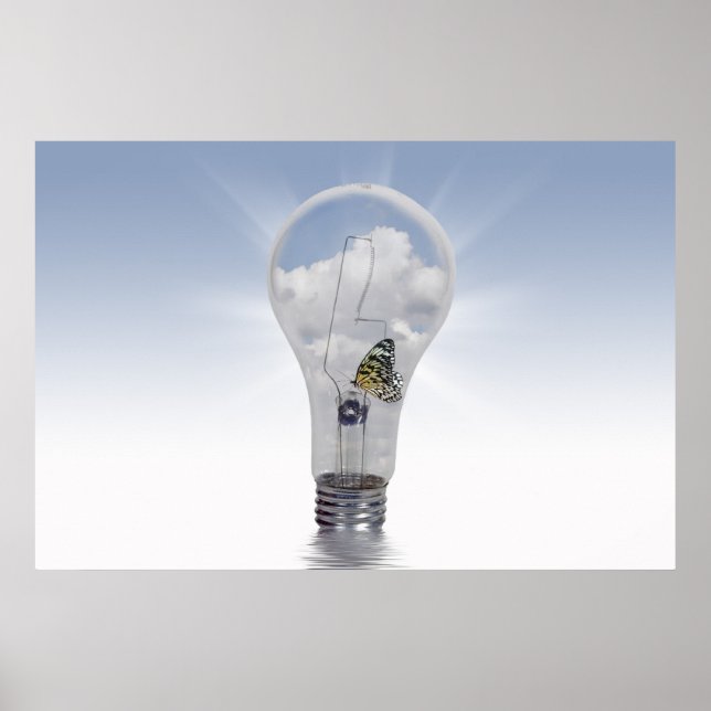 Butterfly In Light Bulb Poster (Front)