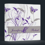 Butterfly in Lilac and Purple and Grey Anniversary Binder<br><div class="desc">This elegant invitation set has a bright white background with a grey floral design. Above that is a layer of this flower design in lilac and purple with a butterfly in the upper right as well as scattered around. Across the lower section is a band in grey with a large...</div>