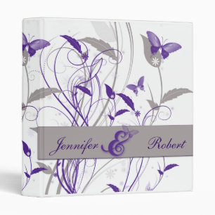 Butterfly in Lilac and Purple and Grey Anniversary Binder