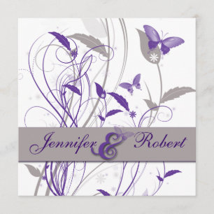Butterfly in Lilac and Purple Anniversary Invitation