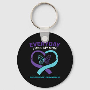 Butterfly In Loving Memory Mom Suicide Prevention Keychain