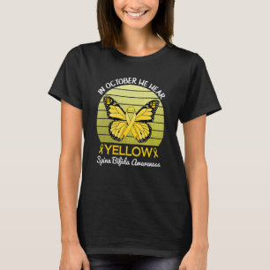 Butterfly In October We Wear Yellow Spina Bifida A T-Shirt