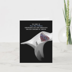 Butterfly In Peace Lily Sympathy Thank You Card