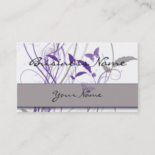 Butterfly in Purple and Grey Business Card