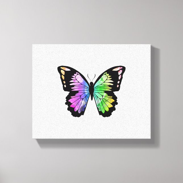 Butterfly in Rainbow Colours Canvas Print (Front)