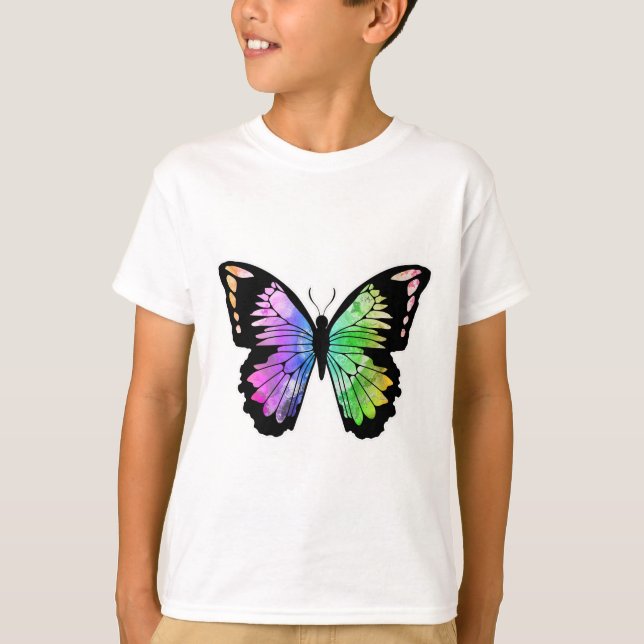 Butterfly in Rainbow Colours T-Shirt (Front)