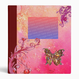 BUTTERFLY IN SPARKLES PHOTO TEMPLATE pink red Binder