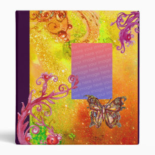 BUTTERFLY IN SPARKLES  PHOTO TEMPLATE yellow red Binder
