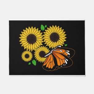 Butterfly In Sunflower Garden Doormat