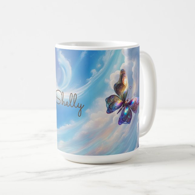 Butterfly In The Clouds Coffee Mug (Front Right)
