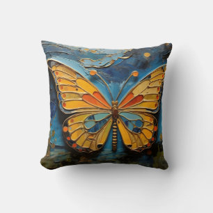 Butterfly In The Night Sky Painting #2 Throw Pillow