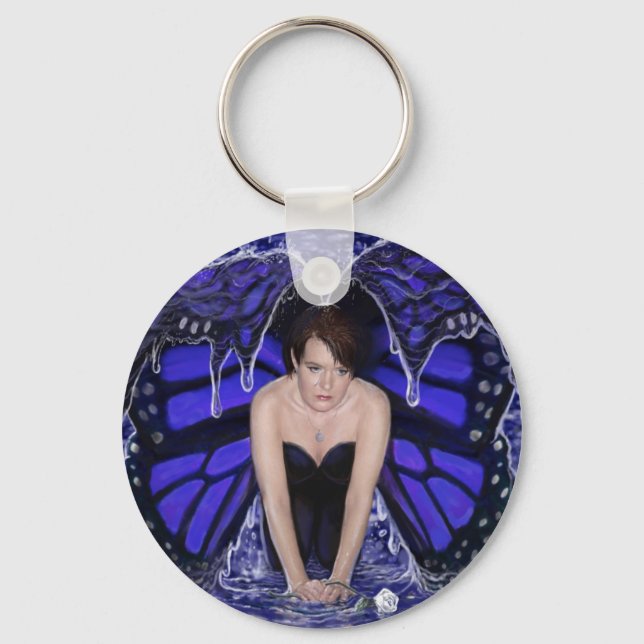 butterfly in the rain keychain (Front)