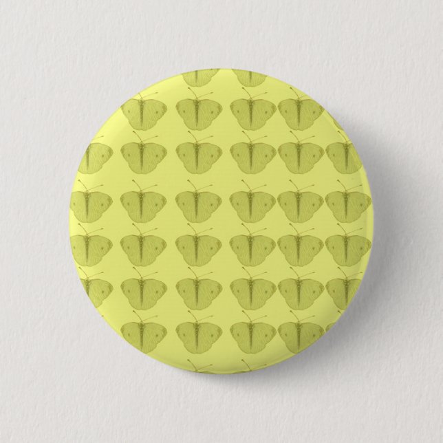 Butterfly in yellow 2 inch round button (Front)