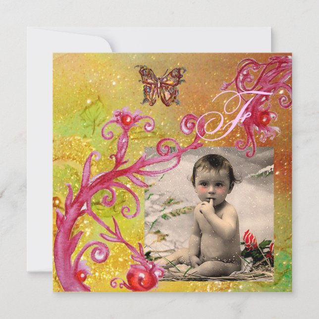 BUTTERFLY IN YELLOW BABY SHOWER Photo Template (Front)