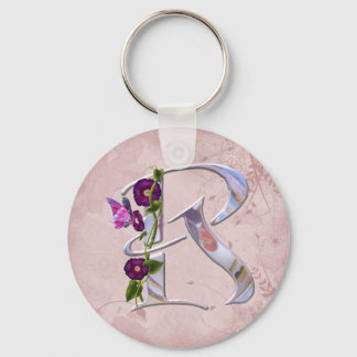 Butterfly Initial R Keychain