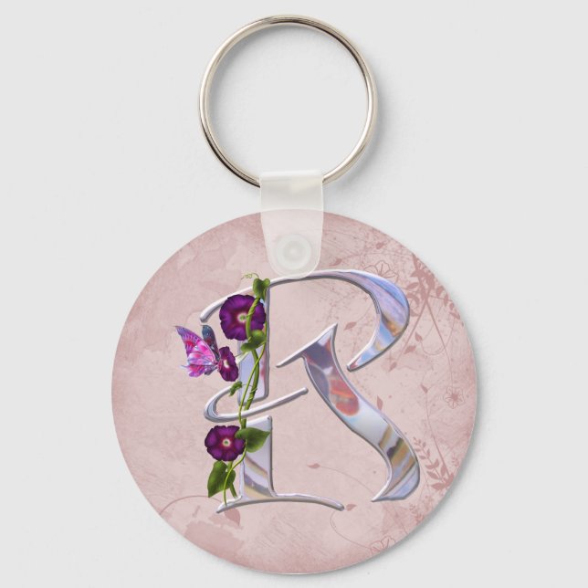Butterfly Initial R Keychain (Front)