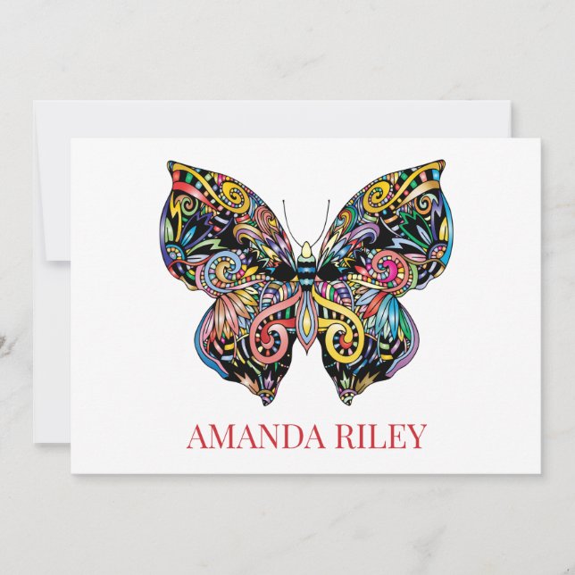 Butterfly Invitation / Personalized Notecard (Front)
