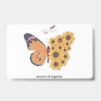 Butterfly is on Sunflower  Badge