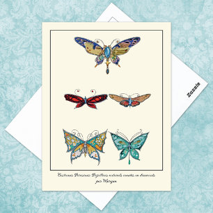 Butterfly Jewelled Ornamental Brooches Postcard