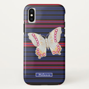 Butterfly  Jewelry  Abstract retro minimal stripes Case-Mate iPhone Case
