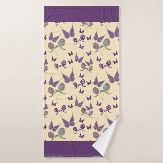 Butterfly Joy in Cream Bath Towel (Bath Towel)