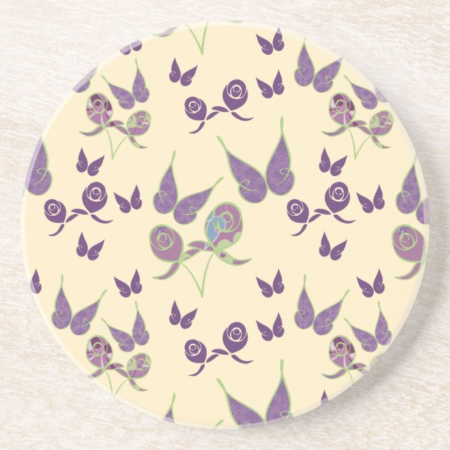 Butterfly Joy in Cream Sandstone Coaster (Front)