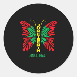 Butterfly Juneteenth Freedom - June 19th 1865 Afro Classic Round Sticker