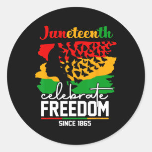 Butterfly Juneteenth Shirt African Pride Afro Blac Classic Round Sticker