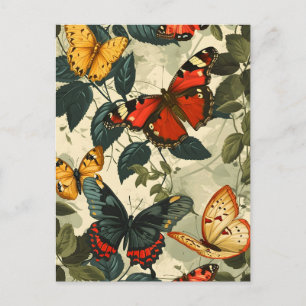 Butterfly Kaleidoscope: Vintage Postcard