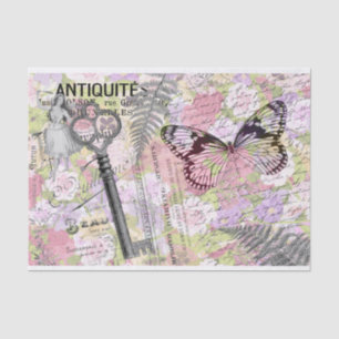 Butterfly Key Decoupage Tissue Paper