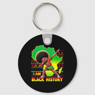 Butterfly Kid Girl I Am Black History Month Africa Keychain