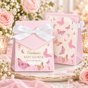 Butterfly Kisses and Baby Wishes Girl Baby Shower Favor Box