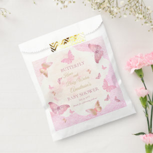 Butterfly Kisses and Baby Wishes Girl Baby Shower  Favour Bag